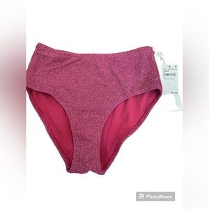 Good American NWT M pink glitter bikini bottom